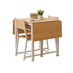 オーエスジェイ(OSJ)ダイニングセット2人用3点セットダイニングテーブル伸縮伸長式コンパクトサイズ幅66-131無垢材木目調組立品