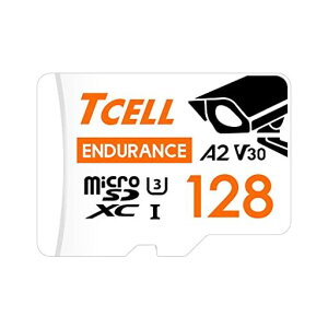 TCELL���ϋv��p���Ď��J�����p128GBmicroSDXC�������J�[�h�A�_�v�^�[�t��-A2�AUSH-IU3�AV30�A4K�A�}�C�N��SD�A�ǂݍ���/�������ݍő�100/80MB/�b�A�t��HD��4KUHD�Ή�
