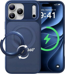 CASEKOO iPhone 18Pro/17 Pro �p �P�[�X �y2026�ō�����&��_360�x��]�z MagSafe�Ή� �ČRMIL�K�i 360°�S�����ϏՌ� �y���c�����E�p�x���R�����z �ő�25W�}���[�d�Ή�
