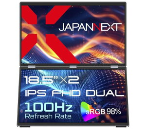 JAPANNEXT18.5インチIPSパネルx2搭載フルHD(1920x1080)解像度デュアルモバイルモニターJN-DMD-IPS185FminiHDMIUSBType-C3画面拡張接続表示(実質24.5インチ)