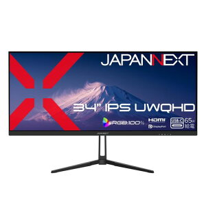 JAPANNEXT 34�C���` IPS�p�l������ UWQHD(3440x1440)�𑜓x �t�����j�^�[ JN-IPS34UQ2-C6 HDMI DP USB-C(�ő�65W���d) sRGB:100% HDR KVM�y2�N�ۏ؁z