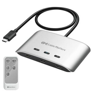 CableMatters20GbpsUSB-C�ؑ֊�3��PC�p�A[Windows�p8K@30Hz/macOS�p4K@60Hz/140WPD]�AUSBCKVM�X�C�b�`�AType-C�ؑ֊�AUSBC�܂���Thunderbolt4