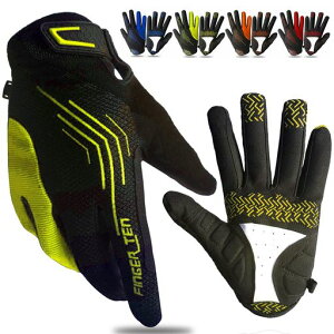 サイクルグローブフルフィンガーメンズ自転車ロードバイク手袋3D立体パッド衝撃吸収耐磨耗性伸縮性通気性速乾性滑り止め付きUVカットスマホタッチ対応オールシーズングローブ