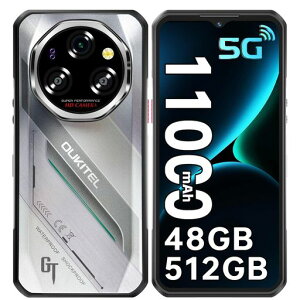 OUKITEL WP62 5G �^�t�l�X�X�}�z �{�� SIM�t���[ �X�}�z 33W�}���[�d 48GB+512GB 11000mAh ��e�� �o�b�e���[ 6.6�C���` FHD+ ���� 108MP �Î��J���� Android 15 �X�}�[�g�t�H��