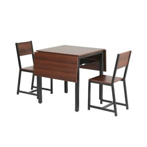 オーエスジェイ(OSJ)ダイニングセット2人用3点セットダイニングテーブル伸縮伸長式コンパクトサイズ幅66-131無垢材木目調組立品