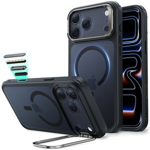 ESR iPhone 17 Pro Max �P�[�X �B���X�^���h �f�U�C���A���[�h��� 4�{�ČRMIL�K�i 2���㉩�ϖh�~ �J�����{�^���t��