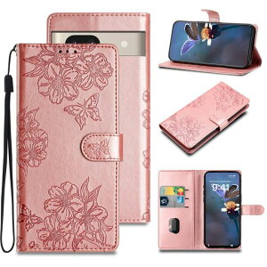 ForGooglePixel8Aケース手帳型グーグルピクセル8Aスマホケースピクセル8Aカバーぐーぐるぴくせる8A手帳型ケース桜蝶PUレザーケーススタンド機能カード収納シンプルおしゃれストラップ耐衝撃…