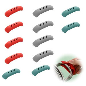 EsiFare12個鍋耳クリップキッチンや鍋用品鍋の取っ手鍋耳カバー鍋取っ手断熱保護カバー鍋つかみ取り付けと取り外しが簡単で耐摩耗性耐熱性滑り止めがあり長期使用中華鍋スープポットソ…