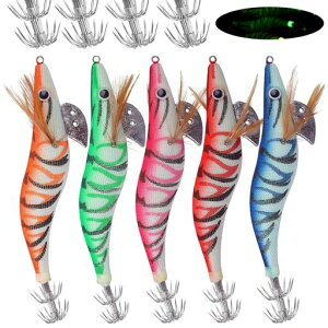 エギングルアーエギイカ釣りエギセット爆釣5色餌木3.0号5本セット初心者からベテランまで