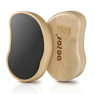 BEZOXナノガラス軽石フットファイル-足の角質除去に(竹柄付き)|エコフレンドリーなペディキュア・かかとケア|硬いガサツキもらくらく除去