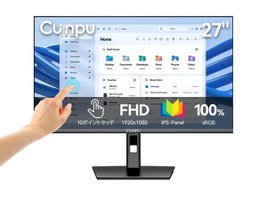 CUNPU 27�C���` �^�b�`�p�l�� ���j�^�[ 10�_�^�b�` �f�B�X�v���C �t��HD (1920x1080)�𑜓x IPS�p�l�� 60Hz 100% SRGB VESA�Ή� �X�Β��� IPS����� VGA/HDMI PC�E�m�[�gPC�E�r�W�l�X�Ή�