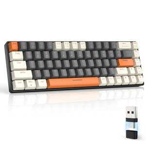 MAGIC-REFINERxZIYOULANGBluetoothワイヤレスゲーミングキーボード無線小型赤軸K68キーボード2.4GHZUSB接続テンキーレスWindowsMaciPadiOSAndroidSurface