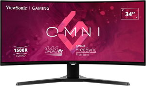 ViewSonicビューソニックジャパン34インチ曲面型ウルトラワイドゲーミングモニターVX3418-2KPC(144Hz/UltraWQHD/21:9/1500R曲面型/VA/HDR