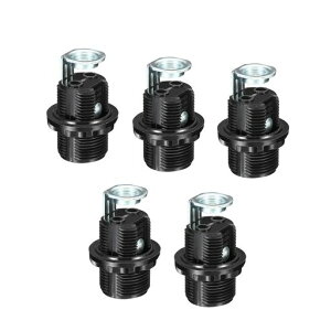 PATIKILE12電球ホルダーライトソケット5個ねじ込み全ねじLED電球ランプホルダーペンダントライト用ブラック