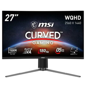 MSI �Q�[�~���O���j�^�[ MAG 27CQ6PF 27�C���`/�p��/WQHD/RAPID VA/180Hz/0.5ms(GTG)/AMD FreeSync/HDR/HDMI 2.0b/DP1.4/�`���g�E��������/���[�J�[3�N�ۏ�