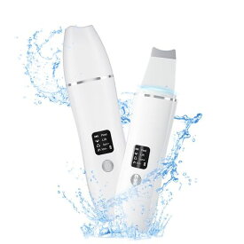VORAGAウォーターピーリングコードレスLED液晶ディスプレイ軽量超音波ピーリング小型コンパクト10min自動電源オフUSB充電モデル超音波振動ワンボタン簡単操作男女兼用持ち運び便利旅行海…