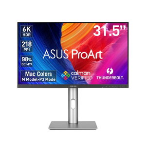 ASUSプロフェッショナルモニター/ASUSProArtDisplay6KPA32QCV/31.5インチ表示/IPS/6K(6016x3384)/98%DCI-P3/LuxPixelAGLR/ΔE