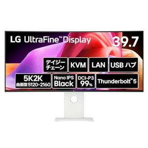 �yVGP2026����/���܁zLG�E���g�����C�h���j�^�[LGUltraFineTMDisplay40U990A-W39.7�C���`/5120x2160(2500R�Ȗʌ^)/120Hz/NanoIPSBlack/DCI-P3
