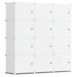 大容量ワードローブクローゼット1個30cm*40cm収納容量33%アップ衣類収納整理棚収納ボックスドア付きカラーボックスぬいぐるみ収納洋服整理防カビ樹脂製鋼鉄フレーム組み立て式耐荷重設…