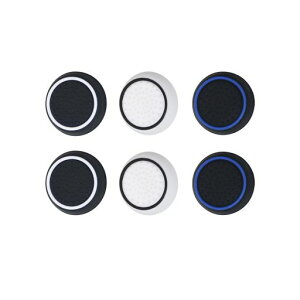 TRkin PS5 �R���g���[���[ �X�e�B�b�N�L���b�v PS4 / PS3 / Xbox�A�i���O�X�e�B�b�N �e�w���o�[�L���b�v�V���R���R���g���[�����o�[�L���b�v��p �ی�J�o�[ (6�Z�b�g) (�u���b�N2��+�z���C�g2�c