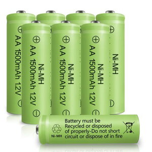 �P3 �P�O �[�d�� �[�d�r 1500mAh �P3�` �j�b�P�����f�d�r �\�[���[���C�g�p AA 1.2V ���v �J���� �����R�� (8 pcs)