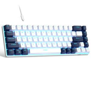 MageGee�|�[�^�u��60%���J�j�J���Q�[���p�L�[�{�[�hMK-BoxLED�o�b�N���C�g�R���p�N�g68�L�[�~�j�L���I�t�B�X�L�[�{�[�h�Ԃ��X�C�b�`�t��Windows�m�[�g�p�\�R��PCMac�p-�z���C�g/�u���[