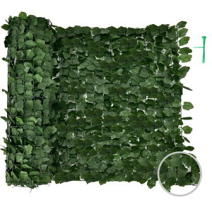 TANGKULAグリーンフェンス100cmx300cmウォールグリーンリーフラティス壁掛けリーフフェンス目隠しフェイクグリーン室内外兼用設置簡単自由に切り替え可能UVカット枯れないプライバシー保護…