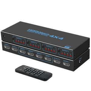 HDMI�ؑ֊�X�v���b�^�[4����4�o��HDMI���z��Z���N�^�[HDMI�}�g���b�N�X�X�C�b�`���[4KUHD�Ή������R���t��4��ʕ��zHDMI1.4�Ή��A1080P@60Hz�A3D�ARGB4:4:4�AYUV4:4:4