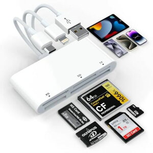 y2025荂Łz}`J[h[_[5in3Lightning/Type-C/USB-SD/TF(MicroSD)/XD/MS/CFJ[h[_[[J[h[_[OTGΉ]iPhone16/15/15