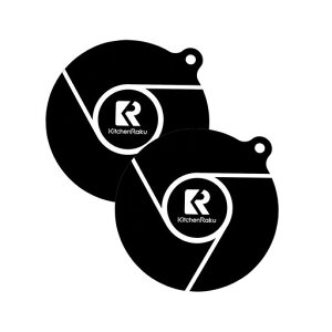 KRKITCHENRAKUihマットihクッキングヒーターマット滑り止めストーブ傷防止保護焼け焦げ防止電磁調理器用シリコンマット断熱パッド水洗い可汚れ防止(ブラック20cm)
