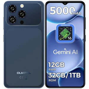 �yAndroid 16�z OUKITEL C17 �{�� SIM�t���[ �X�}�[�g�t�H�� 6.52�C���` HD ���� 5000mAh ��e�� �o�b�e���[ 12GB+32GB 13MP+5MP �J���� �X�}�z �w��F�� OTG GPS�Ή� �Z�K�F�؍�