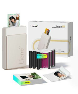 Liene Pearl N200 Pro �|�[�^�u��AI�t�H�g�v�����^�[ �X�}�z�Ή� �M���؎� �C���X�^���g�~�j�ʐ^�v�����g Bluetooth�ڑ� �X�e�b�J�[�쐬�Ή� 50���p��+5�J�[�g���b�W�t�� �S�[���h