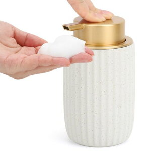 Segbeautyソープディスペンサー泡タイプ陶器手動おしゃれディスペンサーハンドソープ泡ハンドソープ詰め替えボトル泡ディスペンサーボトル泡ハンドソープボトル広口小型手洗いキッチン…