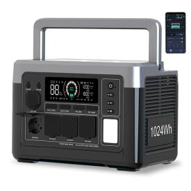 OUKITELポータブル電源P1000PLUS大容量1024Wh/320000mAh43分フル充電アプリ対応AC1800W(瞬間最大3600W)AC充電電力調整可AC/DC/USB出力PD100WUPS機能LEDライト付