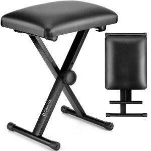 CAHAYAピアノキーボードベンチ折りたたみピアノ椅子KeyboardBench55mmパッド入り合金鋼材3段階43~50cm高さ調整可能本体3KG耐荷重168KGピアノイスベンチX型防水滑り止めXスタイル
