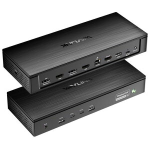 WAVLINK�v���h�b�L���O�X�e�[�V����5�̃��j�^�[�APD100WDisplayLink�h�b�L���O�Ή�Mac�����Windows�̂��߂�5��4K�f�B�X�v���C�A2XDP1.4(�f���A��8K@60Hz)�A�V���O��10K@60Hz�A2XHDMI