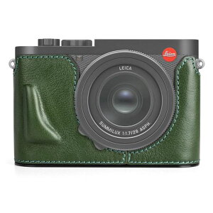 kinokooLeicaライカQ3ケース、kinokooLeicaライカQ3カメラケース本革ボディケースバッテリーの交換でき三脚ネジ穴付き(グリーン)