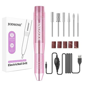 JODSONEプロ向け電動ネイルドリル-15000回転/分静音設計USB給電替えビット6本付自宅サロン用ネイルファイル