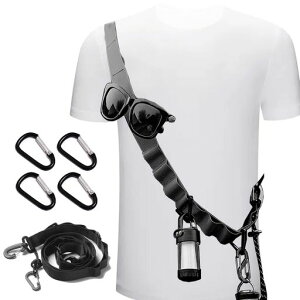 D.SigiYaハンギングチェーンカラビナ付き【体に巻き付けて】デイジーチェーン130cmループロープランタンタープ洗濯物食器キャンプアウトドアテント登山収納ライト吊り下げ物干し多機能…