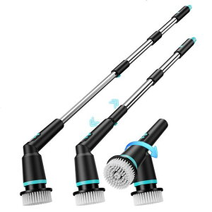電動お風呂掃除ブラシバスポリッシャー8つの取り替えブラシ付き2つの制御方法伸縮式で長さ調節120°と180°二つの角度調整3段階回転速度IPX7防水LEDディスプレイ収納袋付き最大150分間連続…