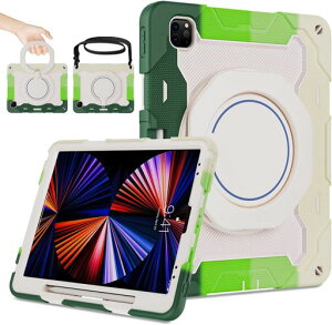 ?�u�� iPad Air 13�C���`(M3 2025/M2 2024)/iPad Pro 12.9 ��6/5/4/3���� �P�[�X �ϏՌ� ���V�����_�[�t�� 360°��] �X�^���h �y�� ���[ �V���R�� �n�[�h �h�o ���킢�� �A�C�p�b�h�J�o�[ �L�b�Y