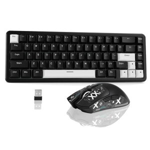 ATTACKSHARK���s�b�g�g���K�[�Q�[�~���O�L�[�{�[�h�}�E�X�Z�b�gX65HE���C�X�C�b�`0.01mm8Kkz�|�[�����O���[�gR1���C�����X�}�E�X�Q�[�~���O�}�E�X�y��2.4ghz/Bluetooth/USB-C(�u���b�N)