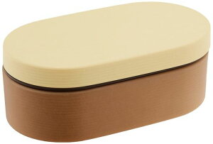 正和(Showa)弁当箱お米がくっつきにくい木目樹脂小判弁当イエロークリーンコート電子レンジ・食洗器対応600ml男性女性日本製4979543