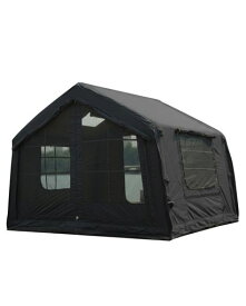 GOTENTIFY エアーテント インフレータブルテント TCポリコットン 軍幕風 グリーン ロッジ型 小屋型 煙突穴 簡単設営 4シーズン対応 メッシュ窓 通気性 4~5人用 ファミリーキャンプ ソロ・デュ…