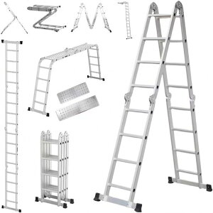 TUIYIDUO���@�\�͂���4�i4.6m�A���~�͂������p�r���ω׏d150kg���֐ߋr���܂肽���ݑ���䑫��t����ԍ�Ƒ䓥�ݑ�DIY�L�k��q����~�ߎ����^�ѕ֗��������O���p(�V���o�[140x60x232.2cm)