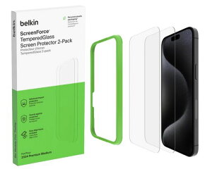 Belkin TemperedGlass iPhone 18 Pro/17 Pro�Ή� �����K���X�t�B���� 2������