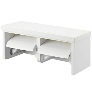 SANEI(サンエイ)ダブルペーパーホルダー棚付樹脂棚板ホワイト小物置き耐荷重5kgビス付W2810-MW2