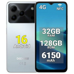DOOGEENote56Pro�X�}�zAndroid16SIM�t���[|32GB+128GB2TB�g���X�}�[�g�t�H��|6150mAh�o�b�e���[|6.56�C���`90Hz����|13MP�J����|4G�f���A��SIM|��F��NFC