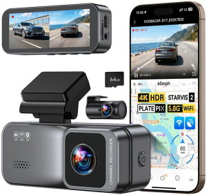 KooBaCar�h���C�u���R�[�_�[�O��J�����y4K�����Î��E�i���o�[��������^��z5.8GHzWiFi�X�}�z�A�g3�C���`�t�����^�h�����R�ySTARVIS2IMX678���ځzWDR�␳170°�L�pGPS&G�Z���T�[����