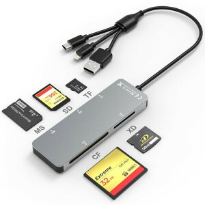 }`J[h[_[5in3Lightning/Type-C/USBA-SD/TF(MicroSD)/XD/MS/CFJ[h[_[[J[h[_[OTGΉ]iPhone16/15/15